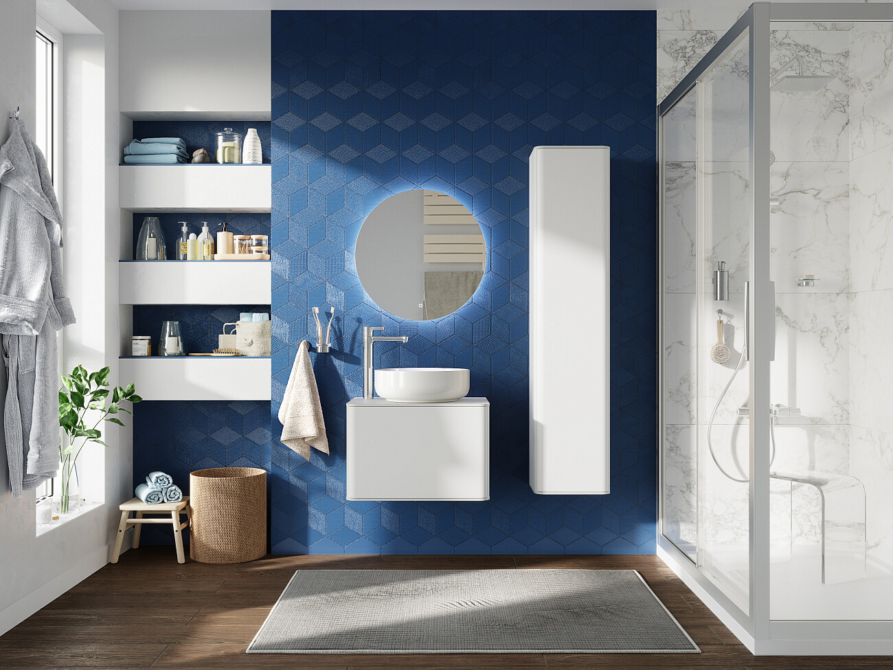 Раковина-чаша фарфоровая круглая 42 см белая Stworki Moon 1 - изображение 8