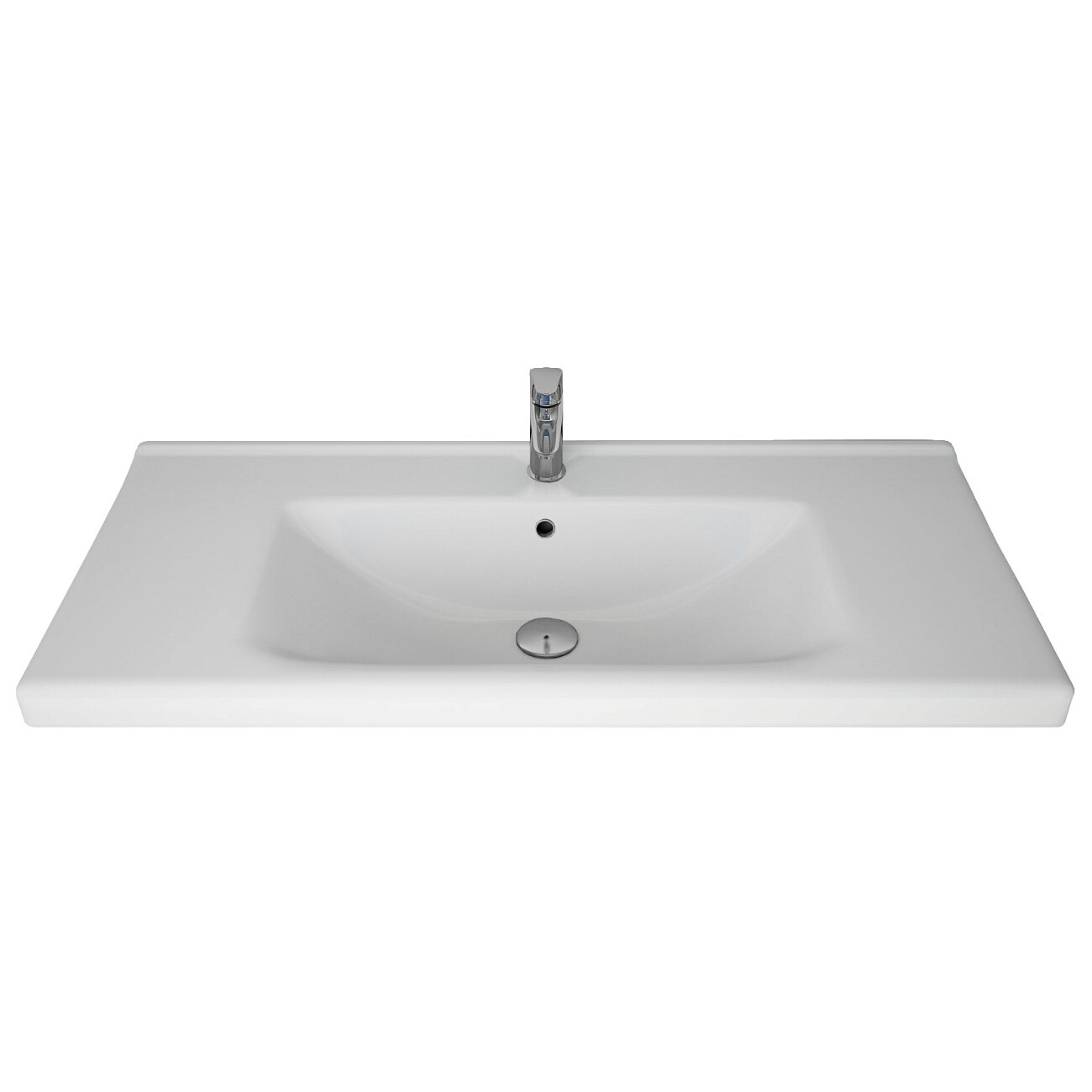 Раковина мебельная прямоугольная 100 см белая Dreja "Гармония" 641259 - изображение 2