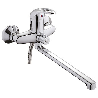 Смеситель для ванны с душевой лейкой и длинным изливом хром D-Lin D146602-8