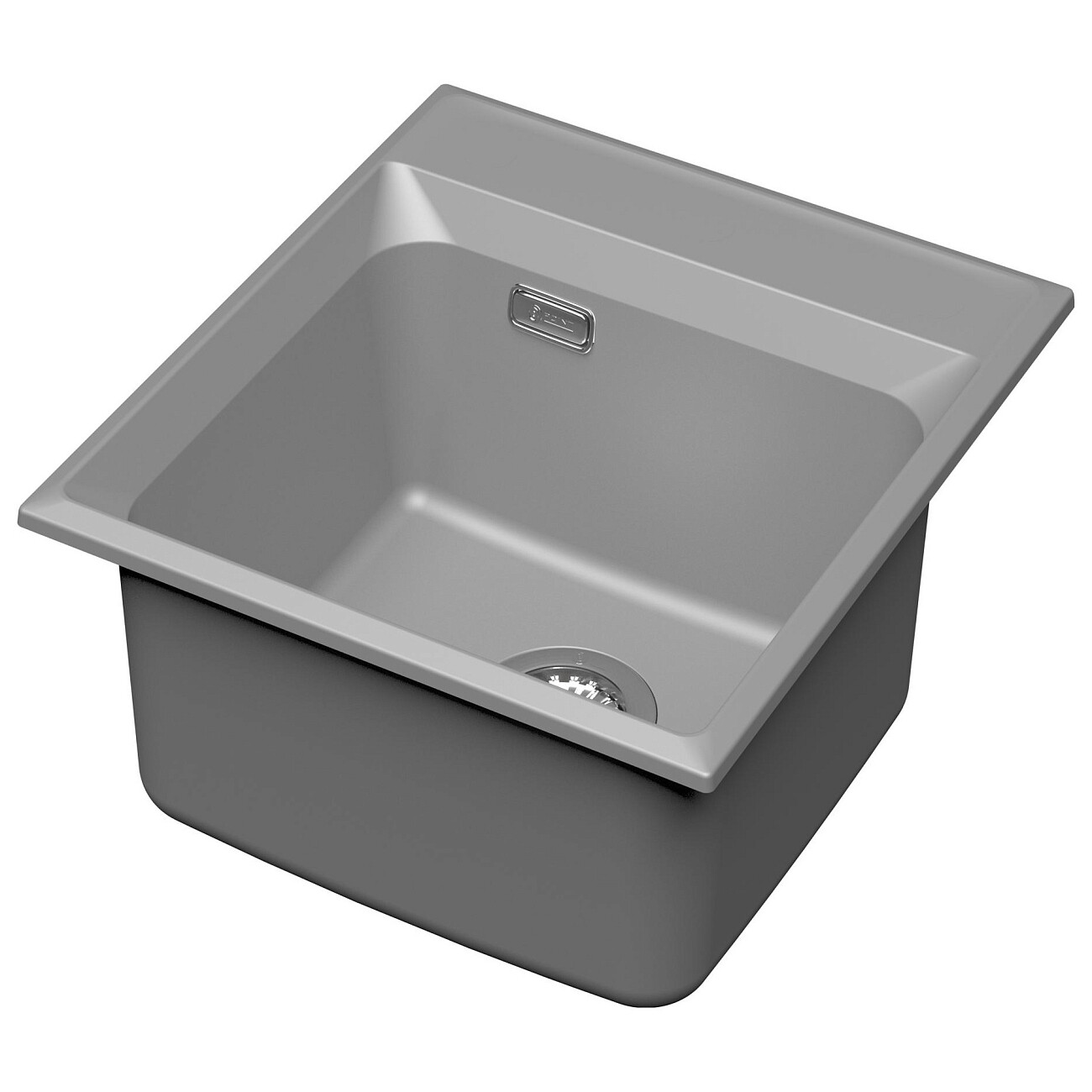 Мойка кухонная кварцевая квадратная 50х46 см серая Point "Мисти 46" - изображение 3