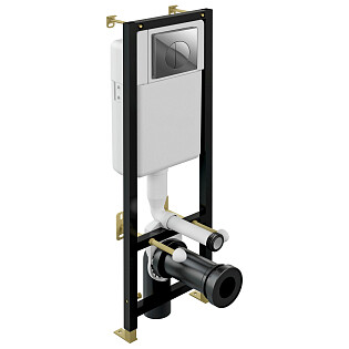 Инсталляция для унитаза механическая Cersanit Black 35 с кнопкой смыва хром Leon S-IN-BLACK-Cg-w