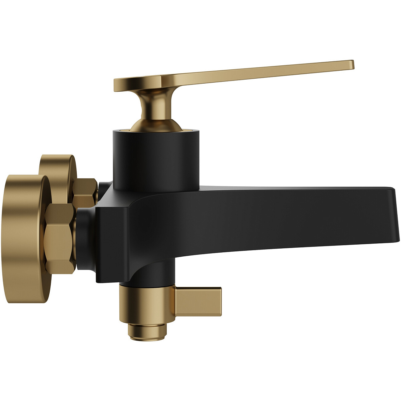 Смеситель для ванны с душем настенный черный, золотой Stworki "Аулум" S06100BG - изображение 7