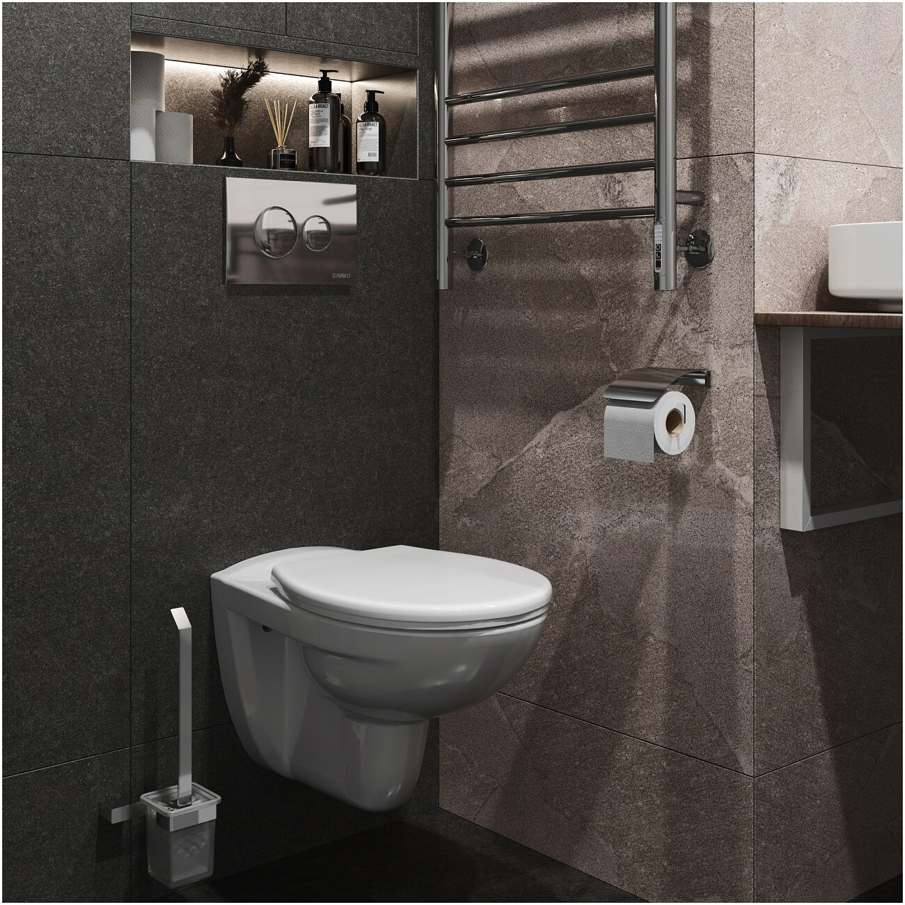 Инсталляция для унитаза с кнопкой смыва хром Diwo 4501.7312 - изображение 9