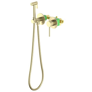 Гигиенический душ с встраиваемым смесителем и защитой от ожогов золото матовое Timo Saona 2339-17SM