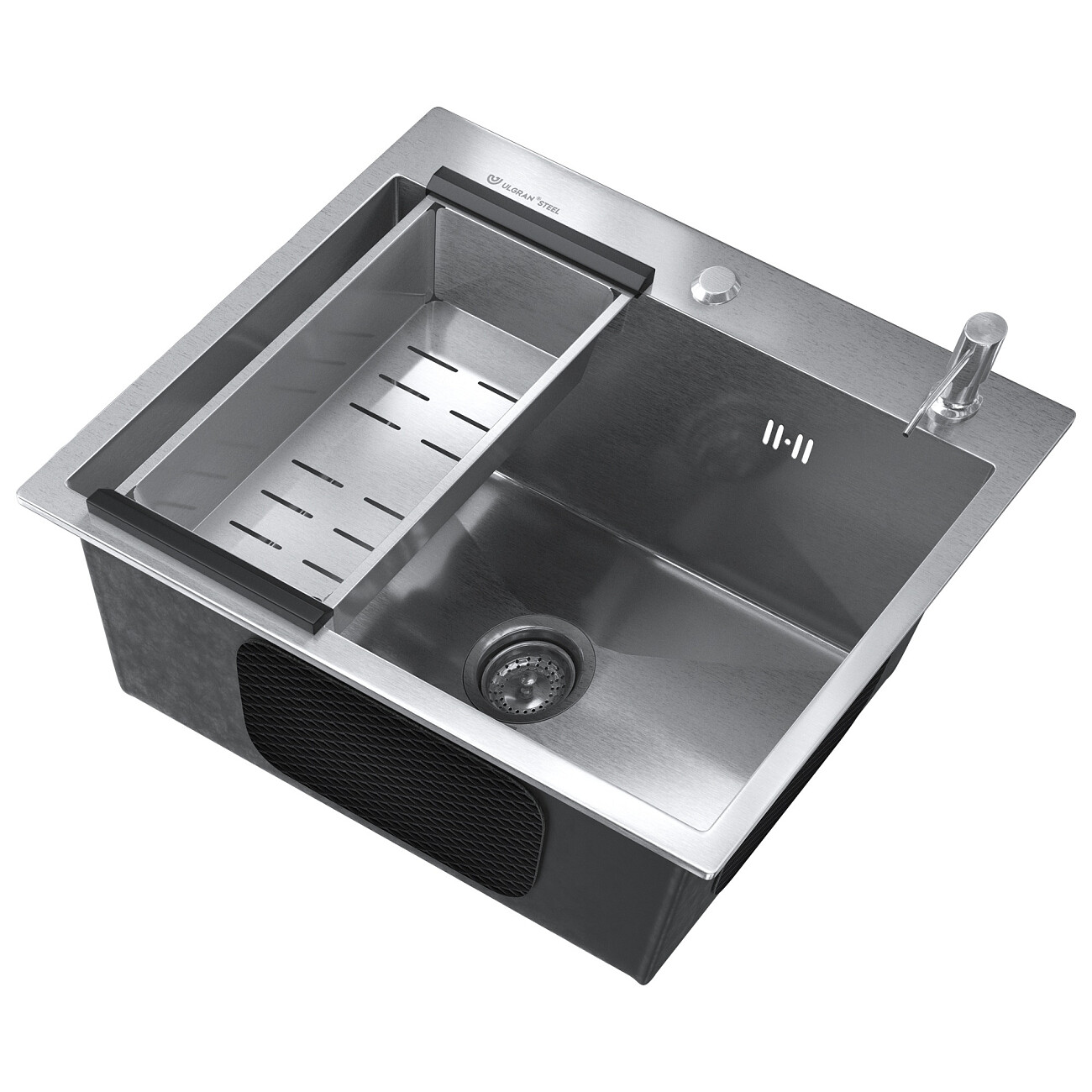 Мойка стальная квадратная брашированная сталь Ulgran Steel US 500-001 - изображение 2