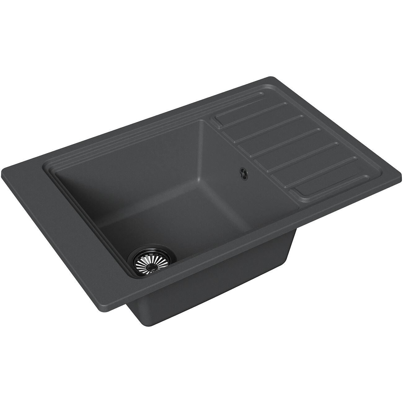 Мойка кухонная кварцевая прямоугольная 51х77 см серая Domaci "Римини" DG U-503 - изображение 5