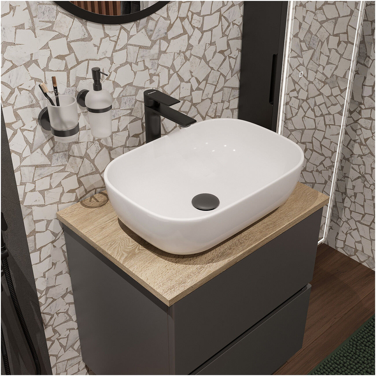 Смеситель для раковины однорычажный черный Stworki "Колдинг" S32020BK - изображение 7