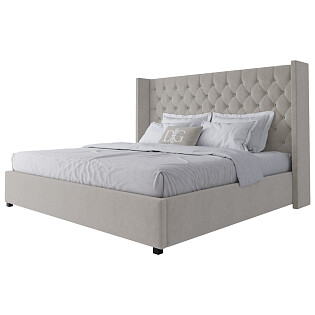 Кровать белая 200х200 молочная без гвоздиков Wing-2