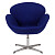 Кресло поворотное с мягкими подлокотниками темно-синее Swan