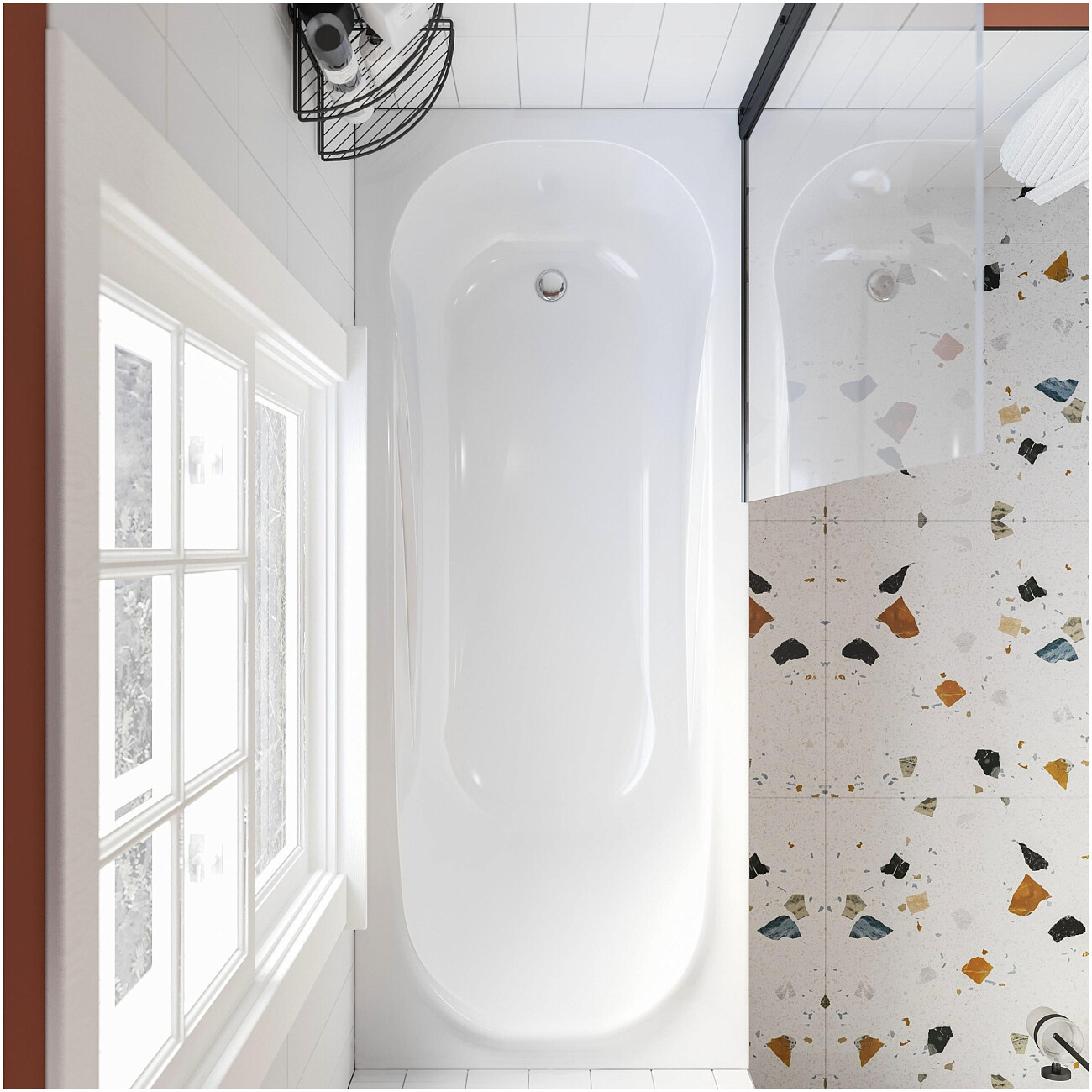 Ванна из искусственного камня прямоугольная с ножками 170x70 см белая Stworki "Вестфолл" - изображение 4