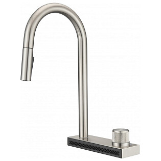 Смеситель для кухни нажимной с гибким изливом сталь Milacio Ultra MCU.556.SS