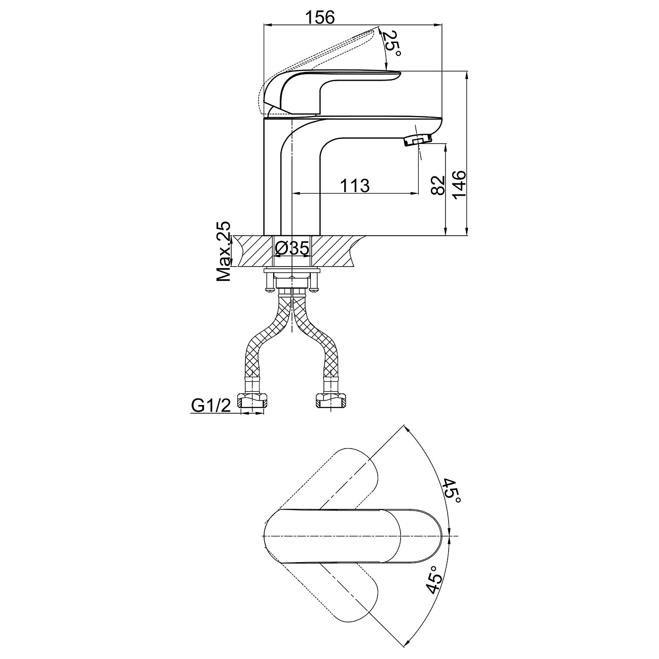 Смеситель для раковины однорычажный хром D&K Venice Gondola DA1022101 - изображение 2
