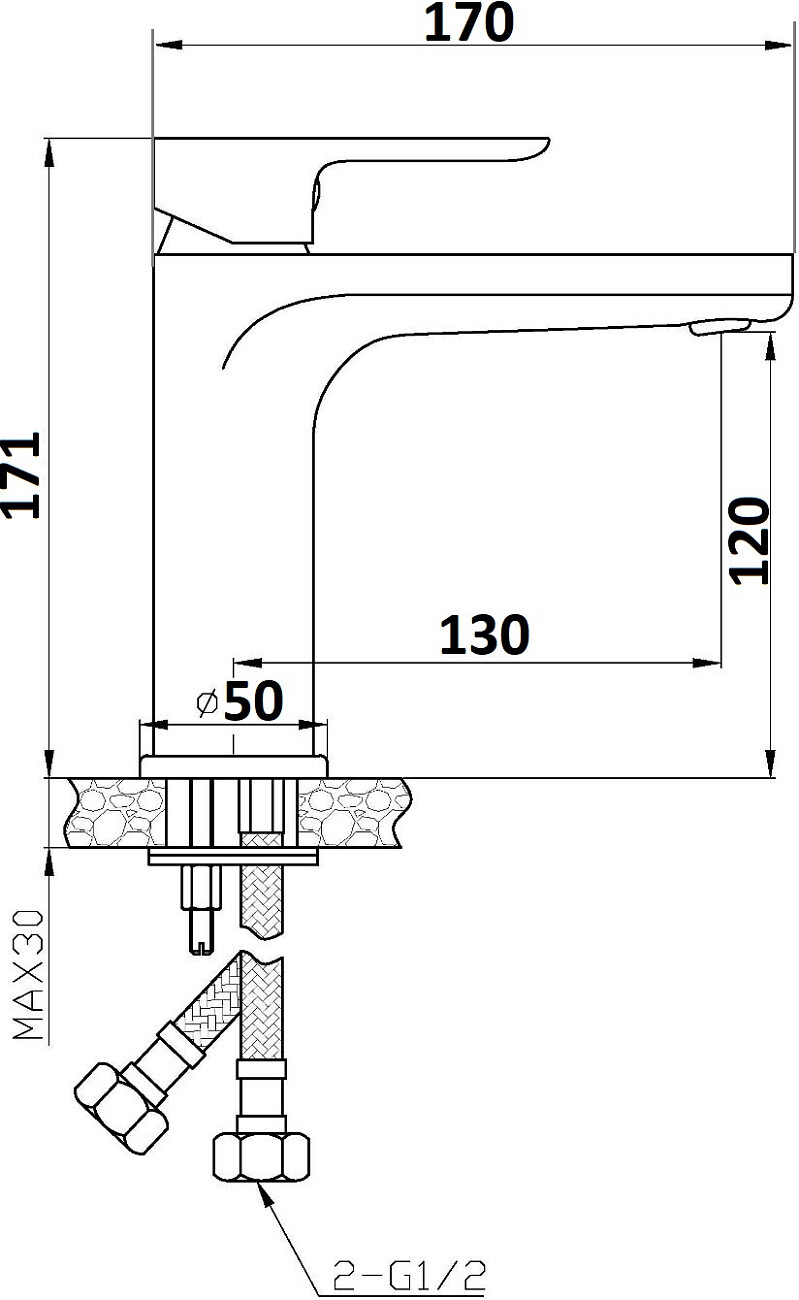 Смеситель для раковины однорычажный хром Stworki "Ноттвиль" NO-01cr - изображение 3