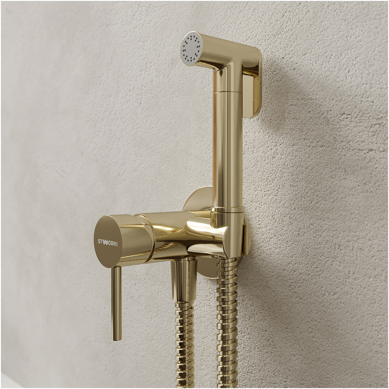 Гигиенический душ со смесителем глянцевое золото Stworki "Эстерсунд" S31150GG - изображение 3