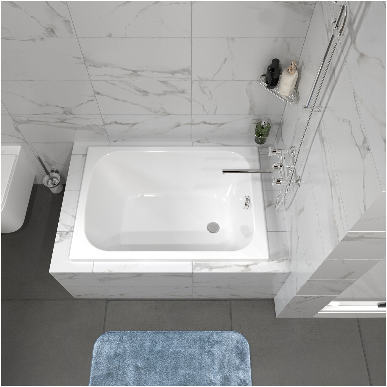 Ванна акриловая 100x70 см белая Diwo "Брянск" VN-733200 - изображение 2