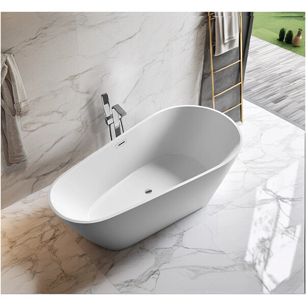 Ванна акриловая овальная 80х170 см белая матовая Cerutti SPA MIMI170MW CT10504 - изображение 1