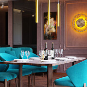 Интерьер кафе и ресторана в современном стиле, проект «Гжатская ул. «Life-Кутузовский» Москва»