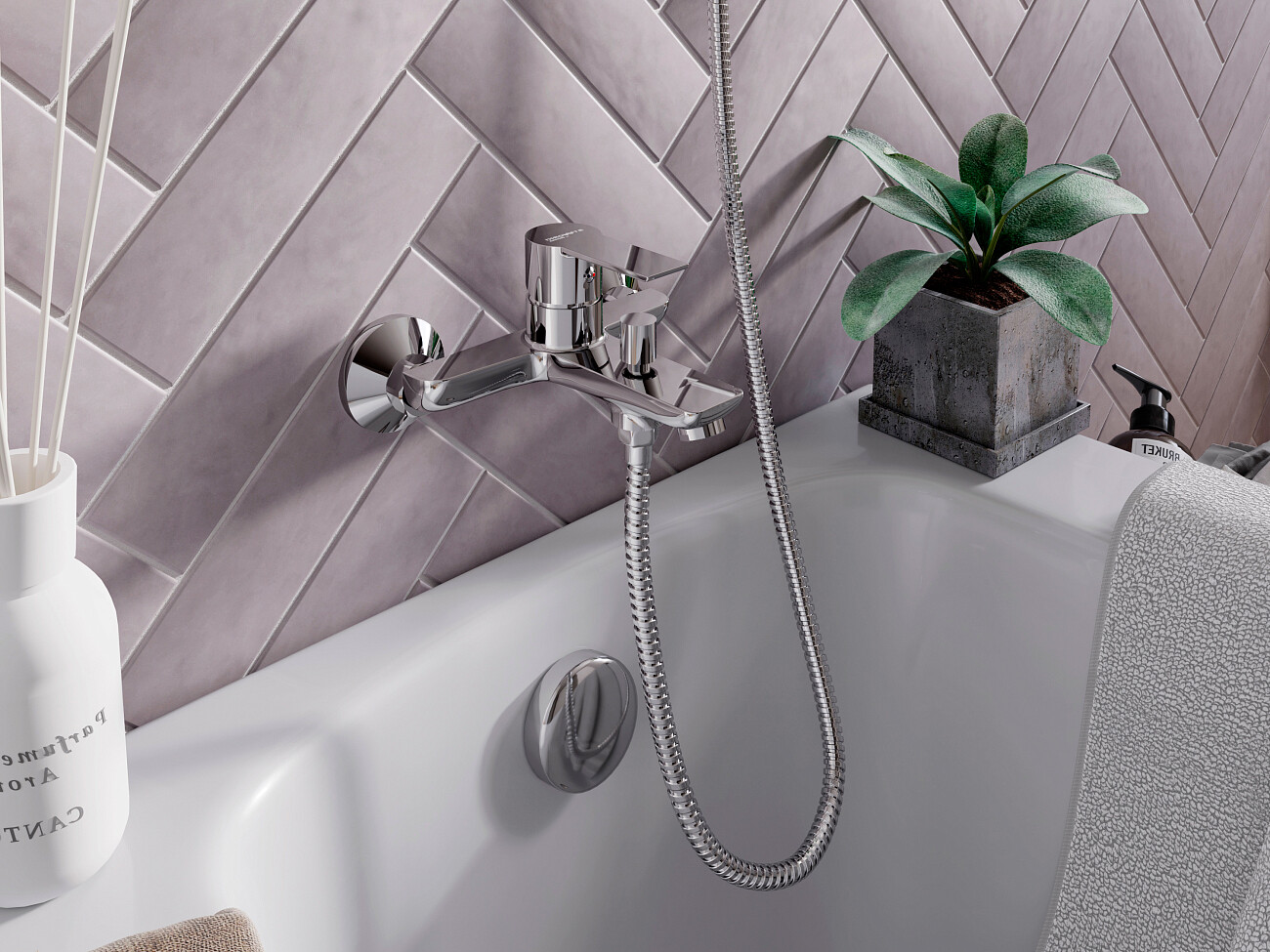 Комплект для ванной комнаты хром Stworki HFHS02100 HFHS10000 HFDB91100 - изображение 3