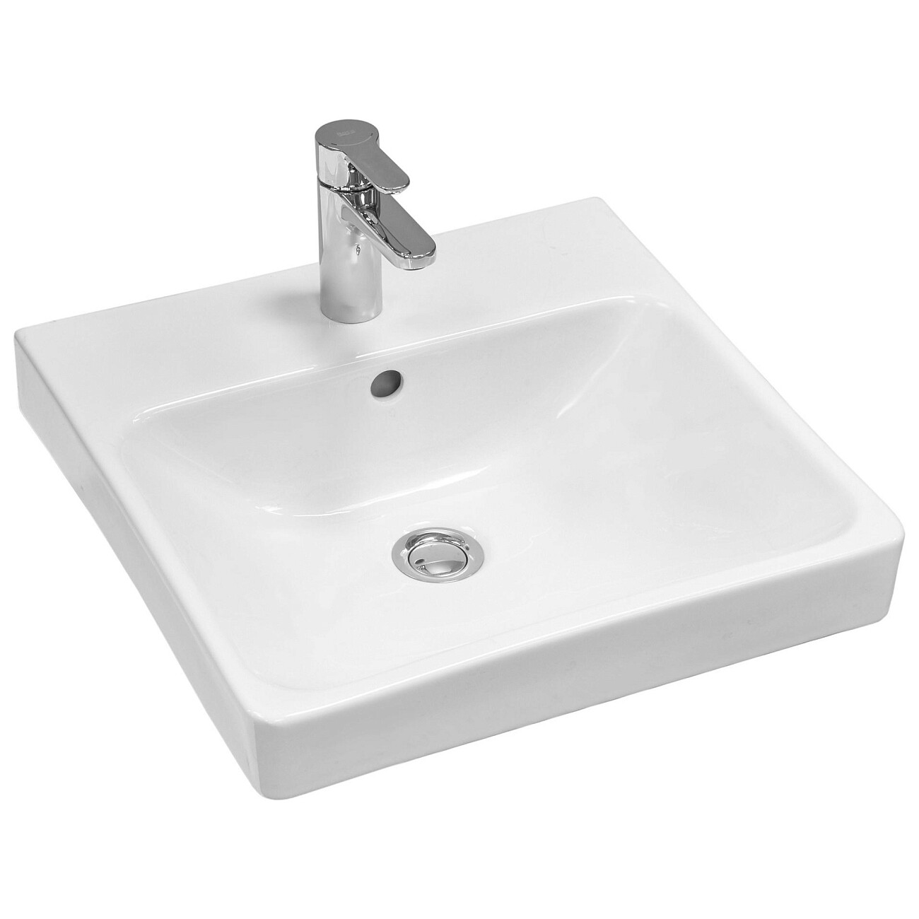 Раковина накладная керамическая квадратная 45х45 см белая Santek "Адриана" 1.WH50.1.630 - изображение 3
