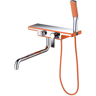 Смеситель для ванны однорычажный с душевым гарнитуром оранжевый D&K Berlin Kunste DA1453313