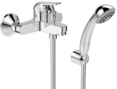 Смеситель для ванны однорычажный с душевым гарнитуром хром Vidima Fine BA388AA