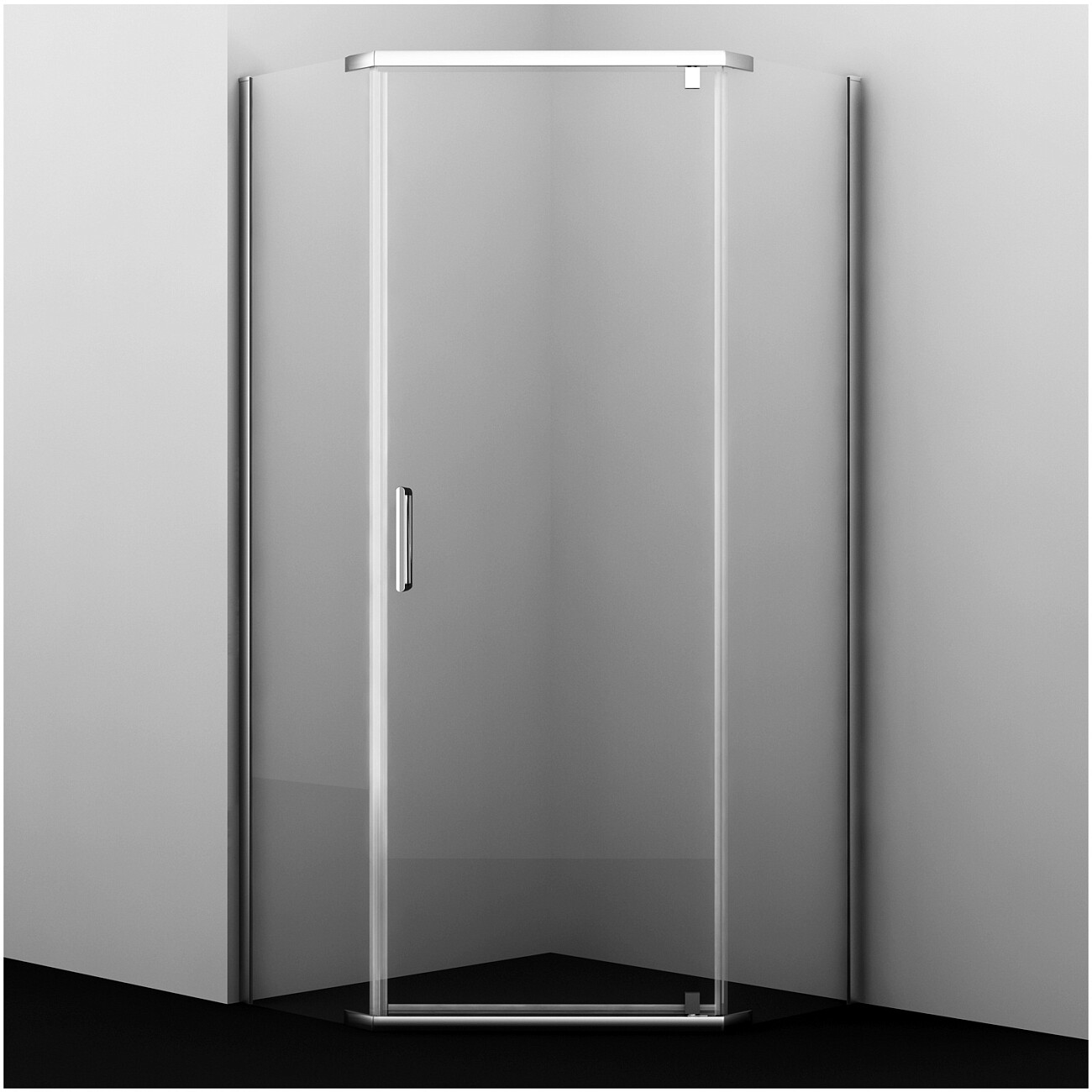 Душевой уголок пятиугольный 90х90 см хром Wasserkraft Leine 35P11 - изображение 4