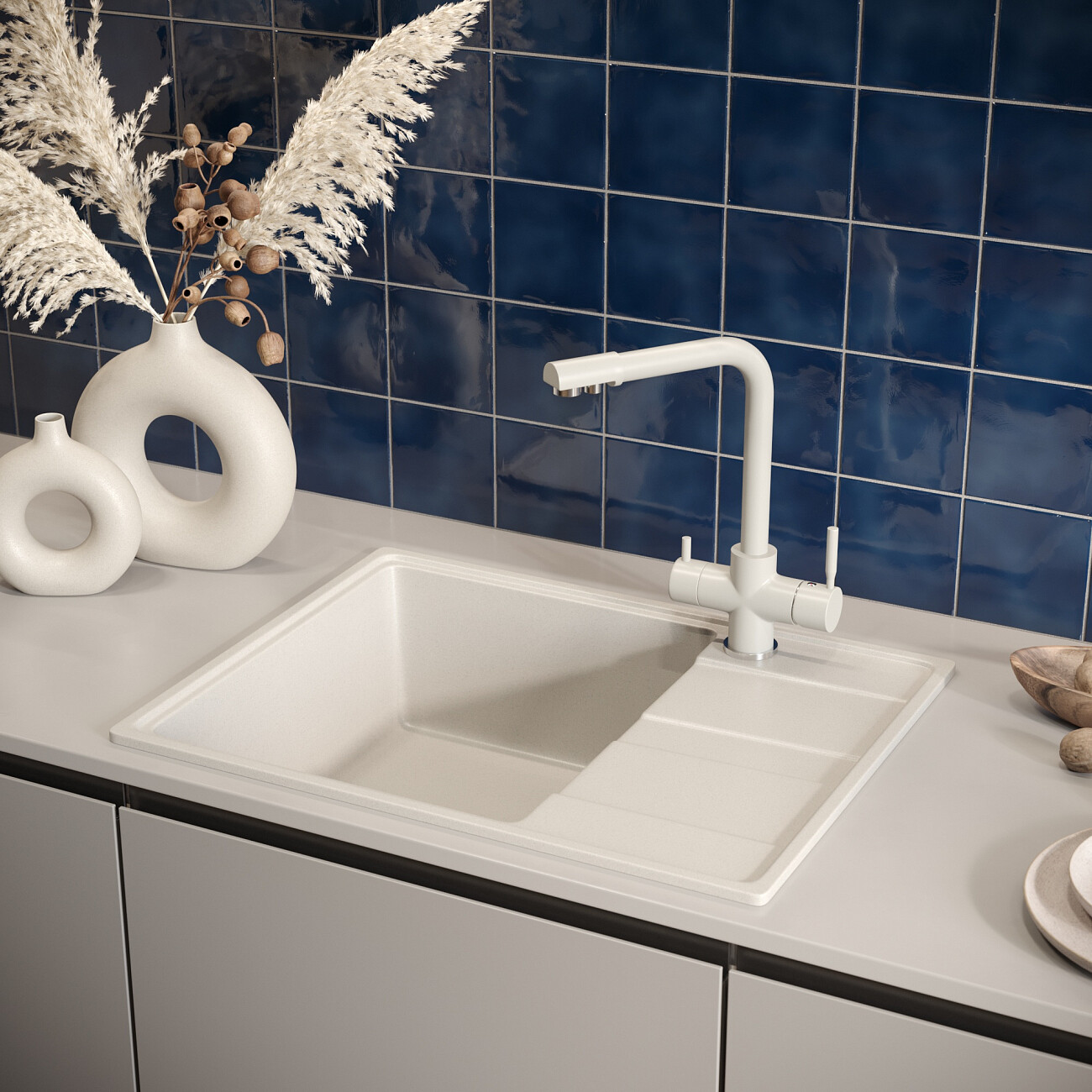 Мойка кухонная платина Domaci "Солерно" DP 650-04 - изображение 9