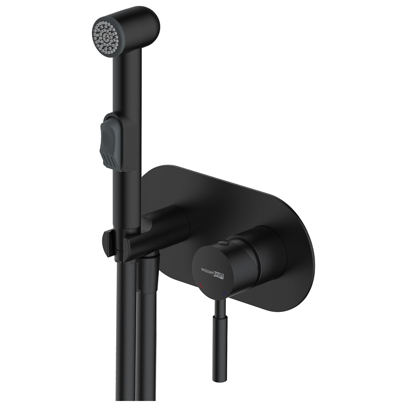 Гигиенический душ с встраиваемым смесителем черный Wasserkraft Gollach 3338 - изображение 3