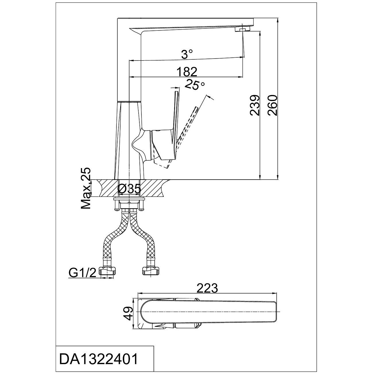 Смеситель для кухни однорычажный хром D&K Rhein Lessing DA1322401 - изображение 2