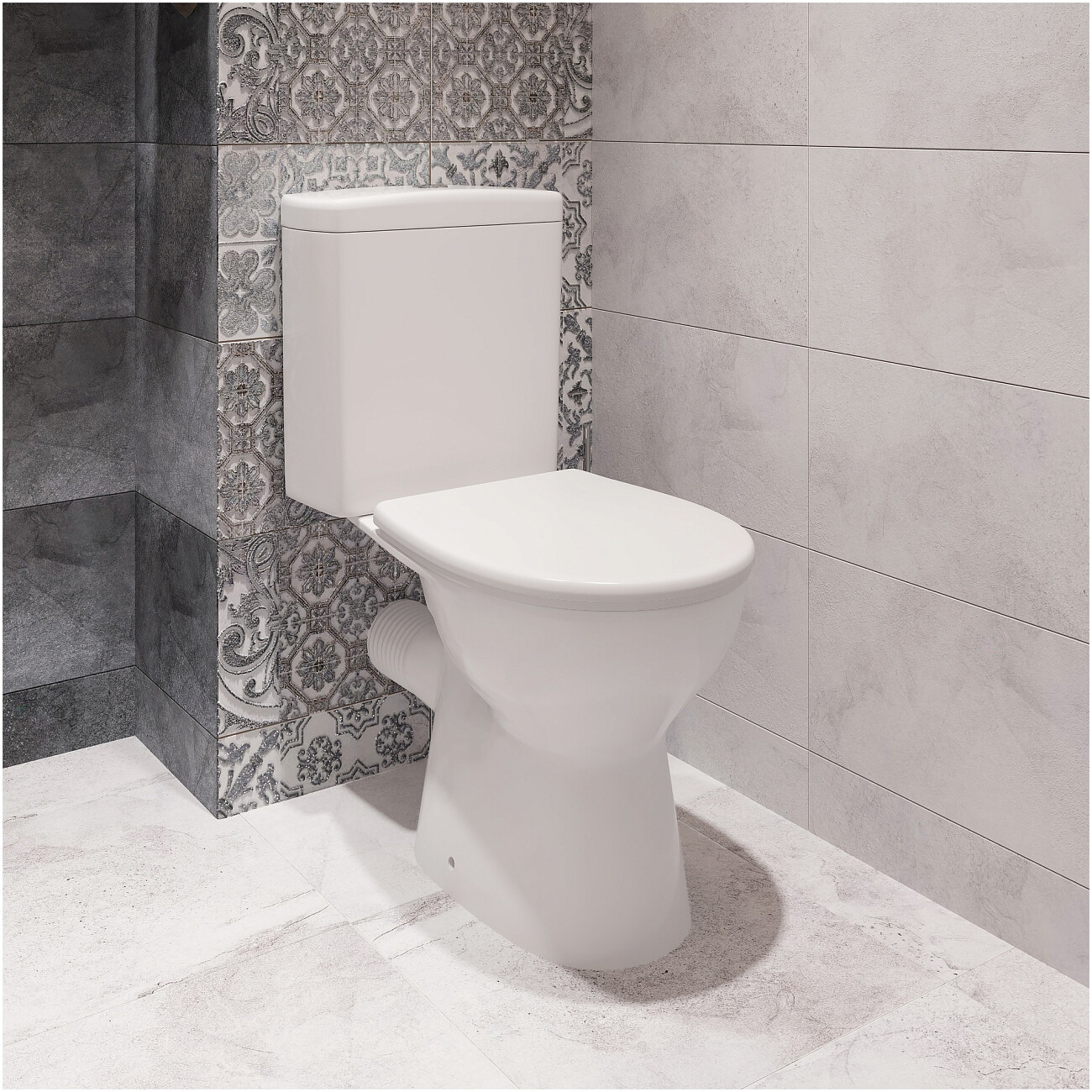 Унитаз-компакт безободковый с микролифтом белый Diwo "Казань" 9879B003-7201 - изображение 8