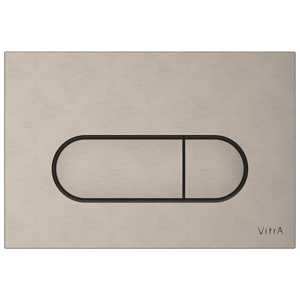 Кнопка смыва для унитаза пластиковая никель Vitra Root Round 740-2295 - изображение 1