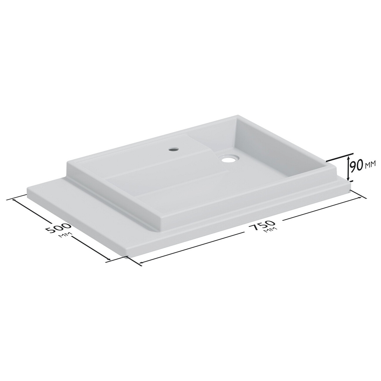 Раковина над стиральной машиной 50х75 см белая "Юпитер" 900138 - изображение 2