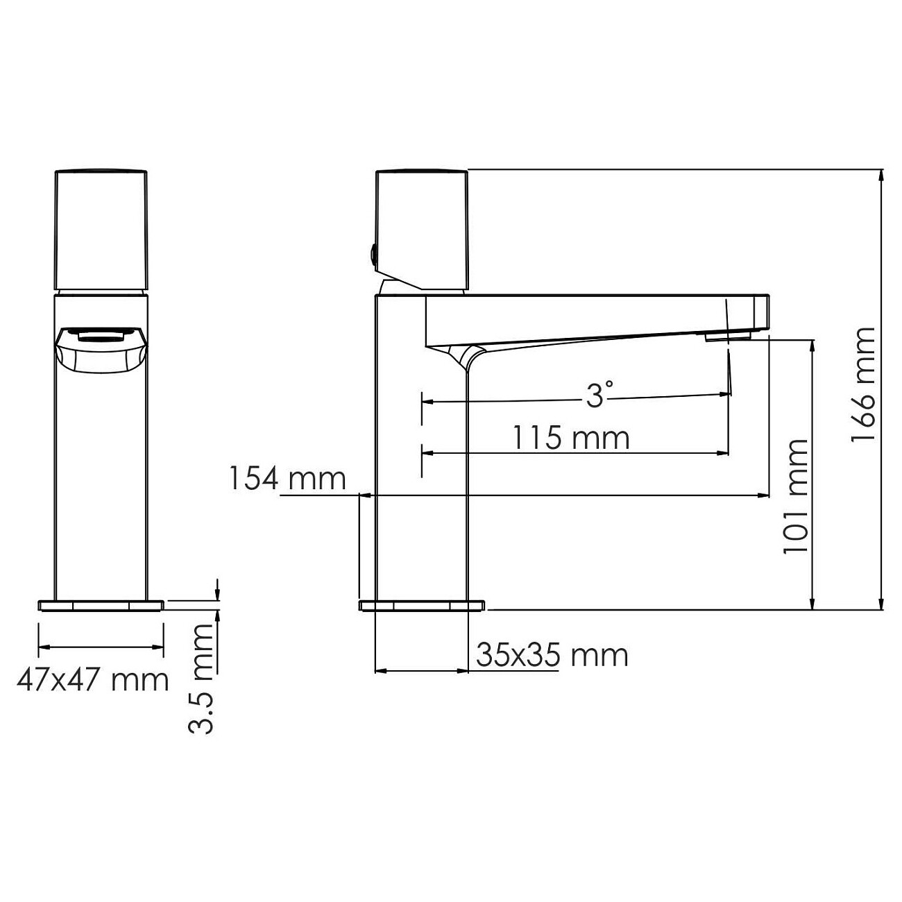 Смеситель для раковины из латуни черный Wasserkraft 9103 - изображение 3