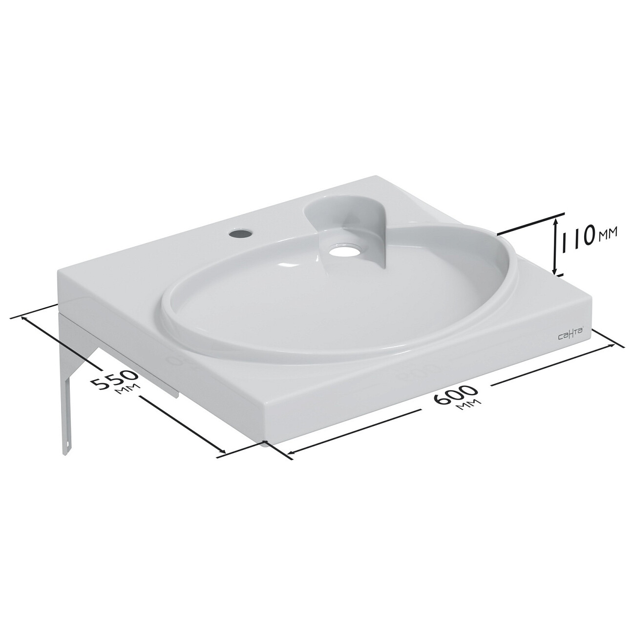 Раковина над стиральной машиной 55х60 см белая "Сатурн" 900126 - изображение 10