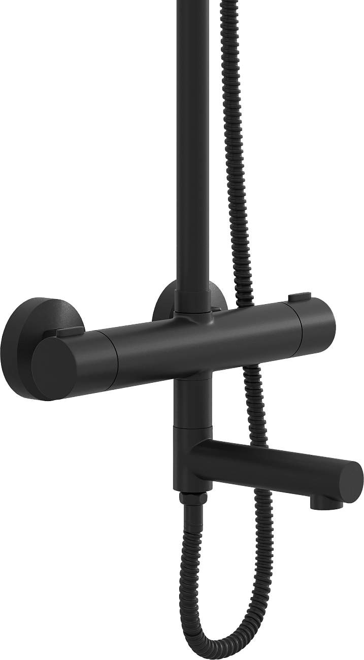 Душевая стойка с верхним душем и термостатом черная Stworki "Эстерсунд" ES-07b - изображение 3