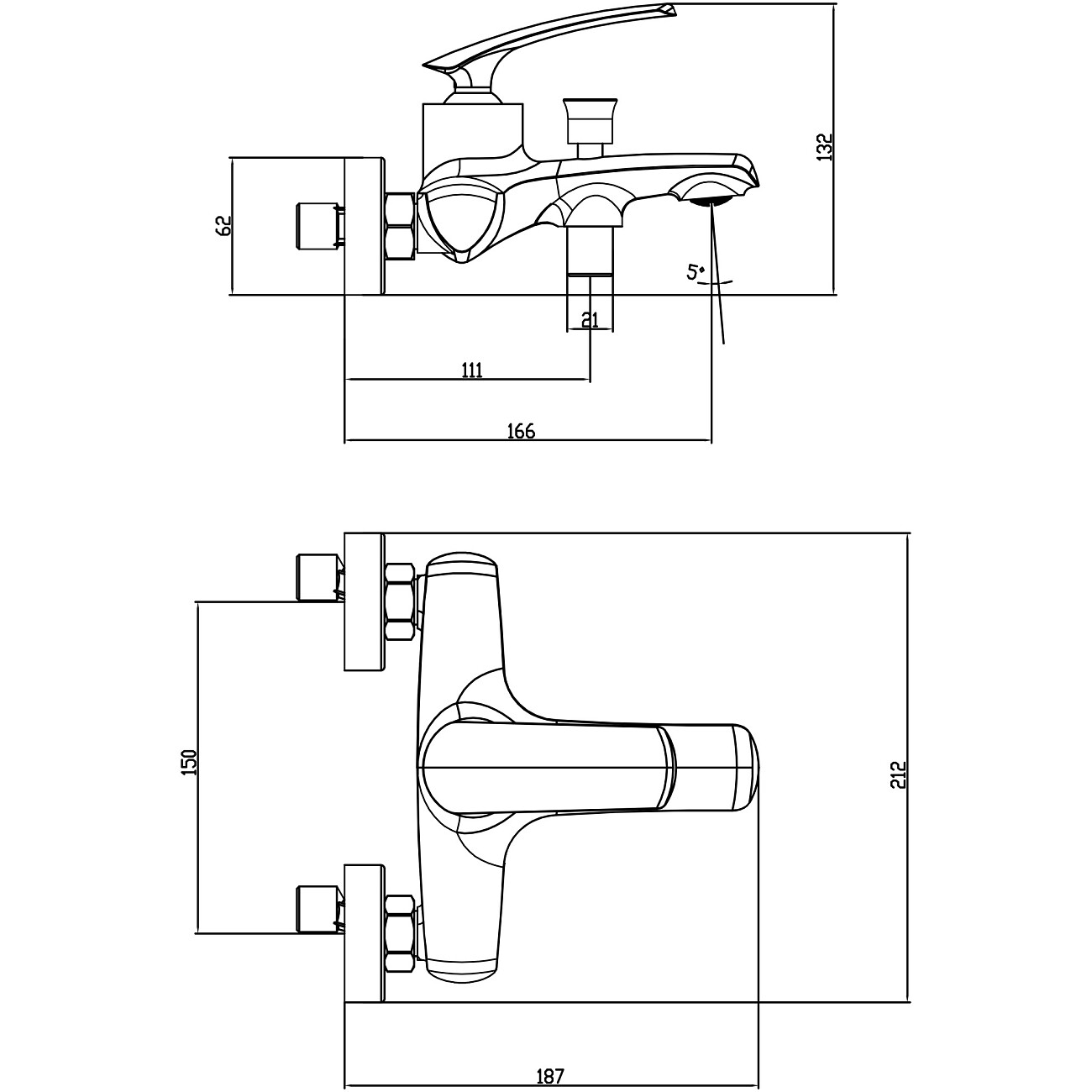 Смеситель для ванны с душем настенный черный Stworki "Гётеборг" S03100BK - изображение 10