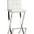 Стул барный кожаный белый с металлическим каркасом, хром Barcelona