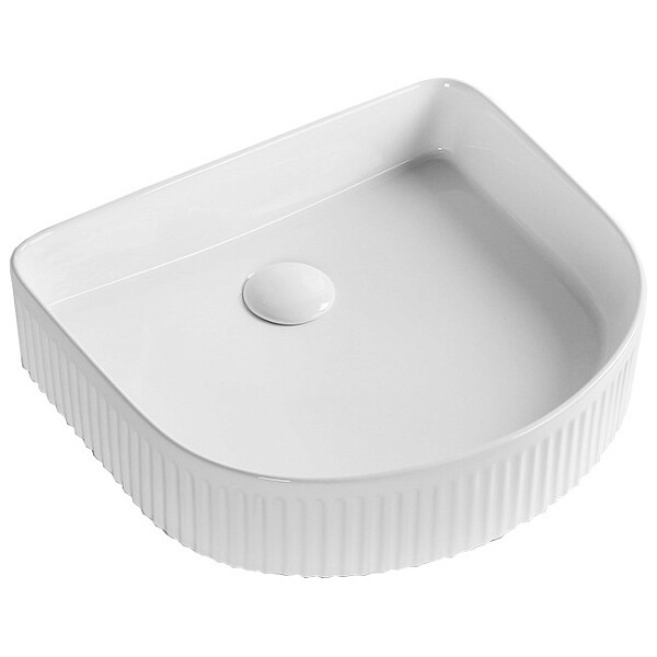 Раковина накладная керамическая половина овала белая Cerutti SPA CR8011 - изображение 1