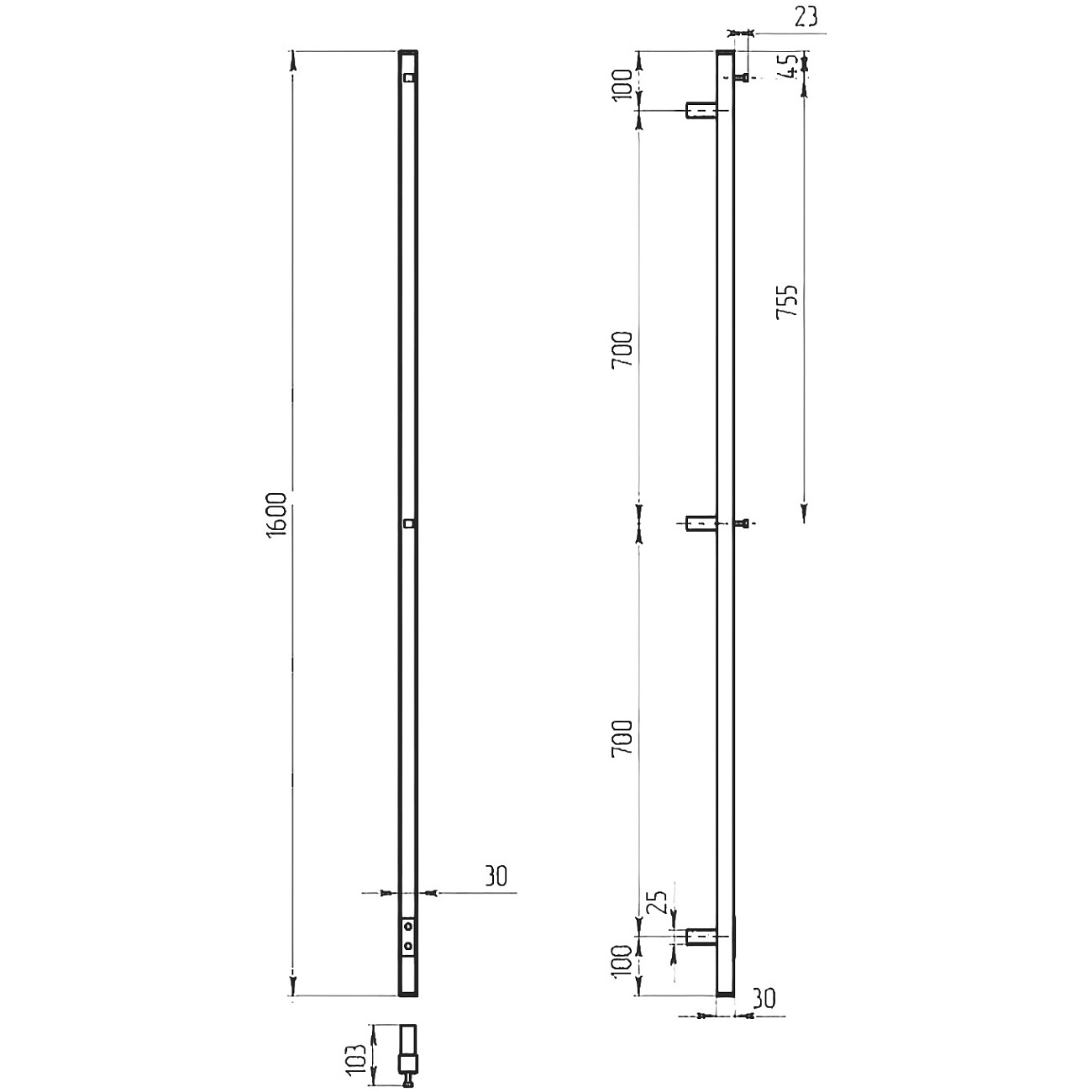 Полотенцесушитель электрический 160х3 см белый Ewrika "Пенелопа" P1 4657801249303 - изображение 3