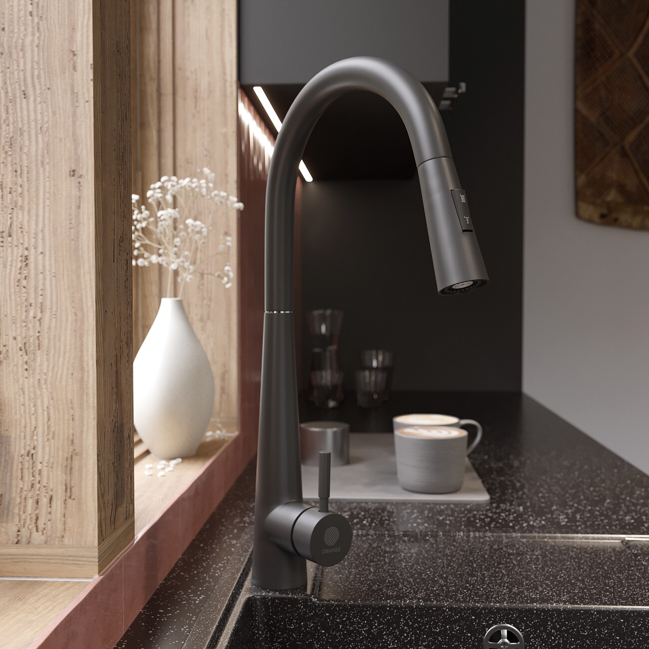 Смеситель для кухни однорычажный черный Domaci "Равенна" D99-007b - изображение 3