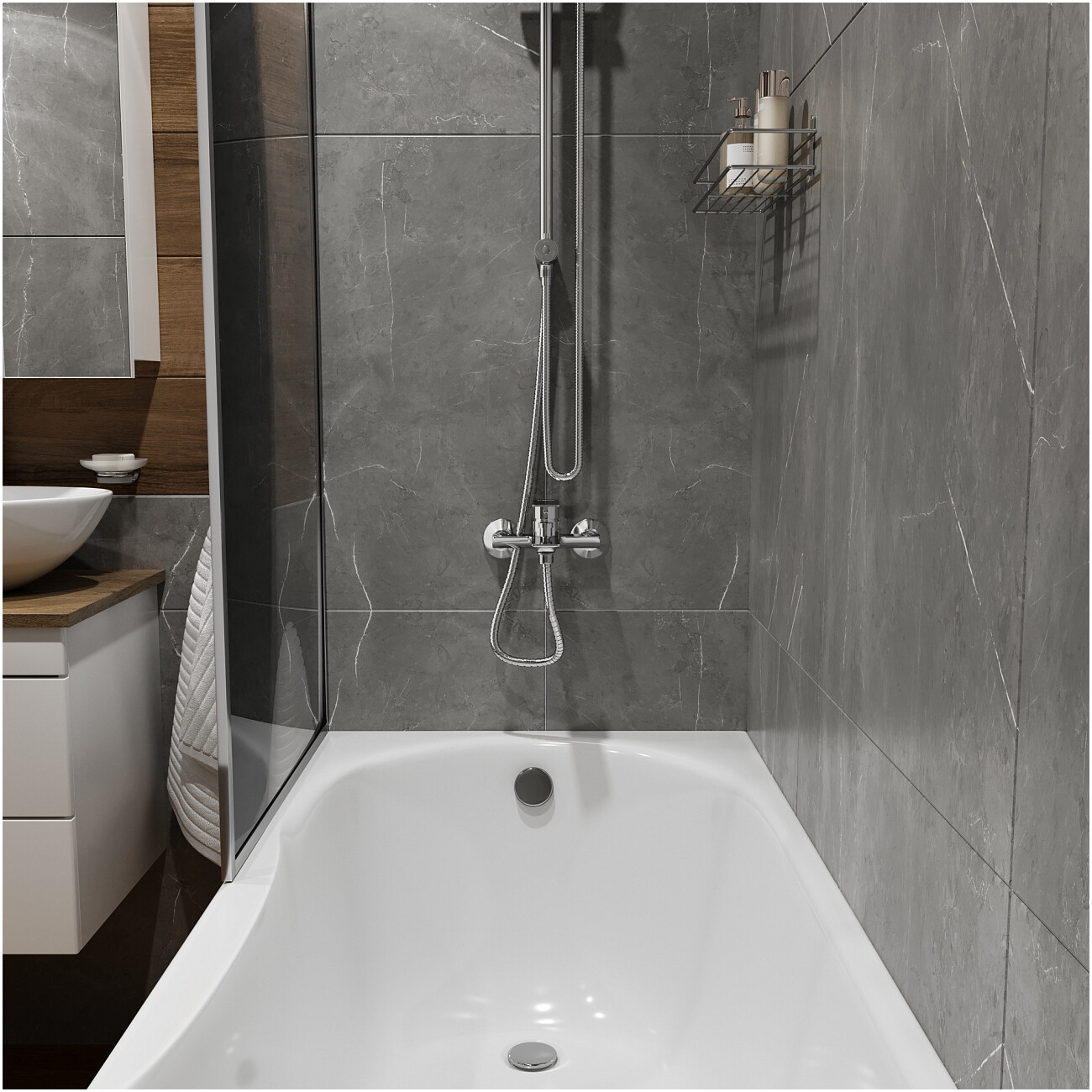 Смеситель для ванны с душем настенный хром Stworki "Гриндстед" S29100CR - изображение 6