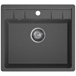 Мойка кухонная каменная 56х50 см графит GranFest Quadro GF-Q-561