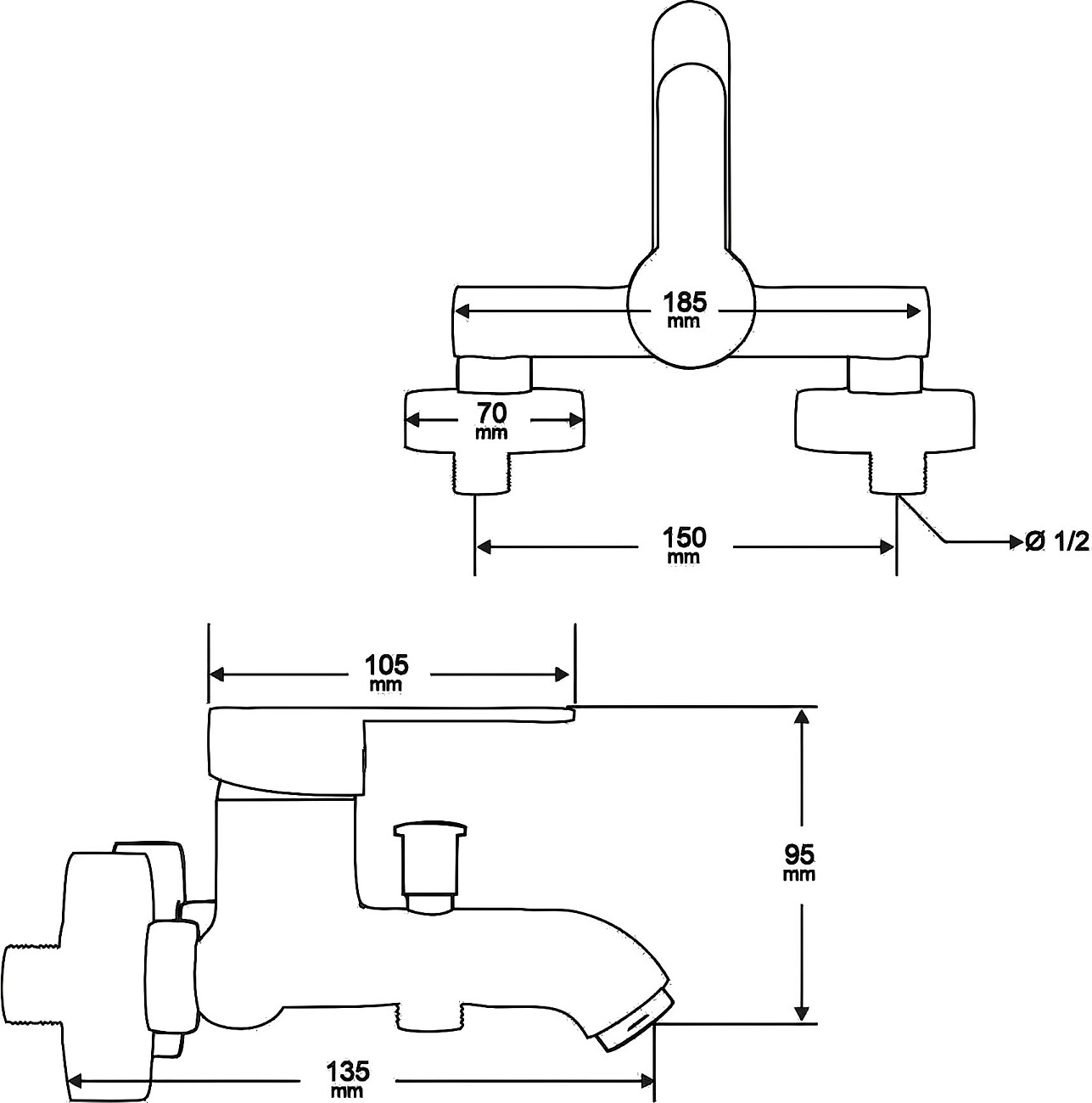 Смеситель для ванны с душем хром Mega City MG-ZRV103 - изображение 3
