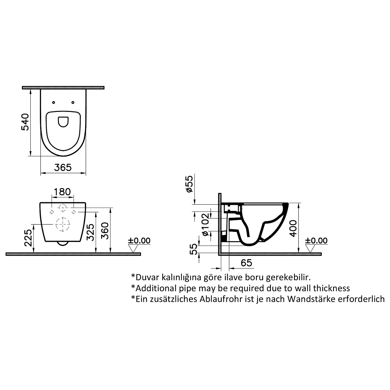 Унитаз подвесной безободковый матовый черный Vitra Sento 7748B083-0101 - изображение 6