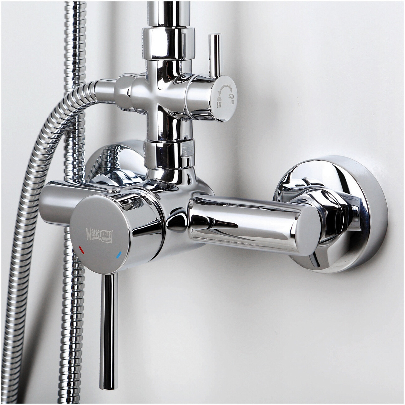 Душевая система со смесителем из латуни хром Wasserkraft A12202 - изображение 5