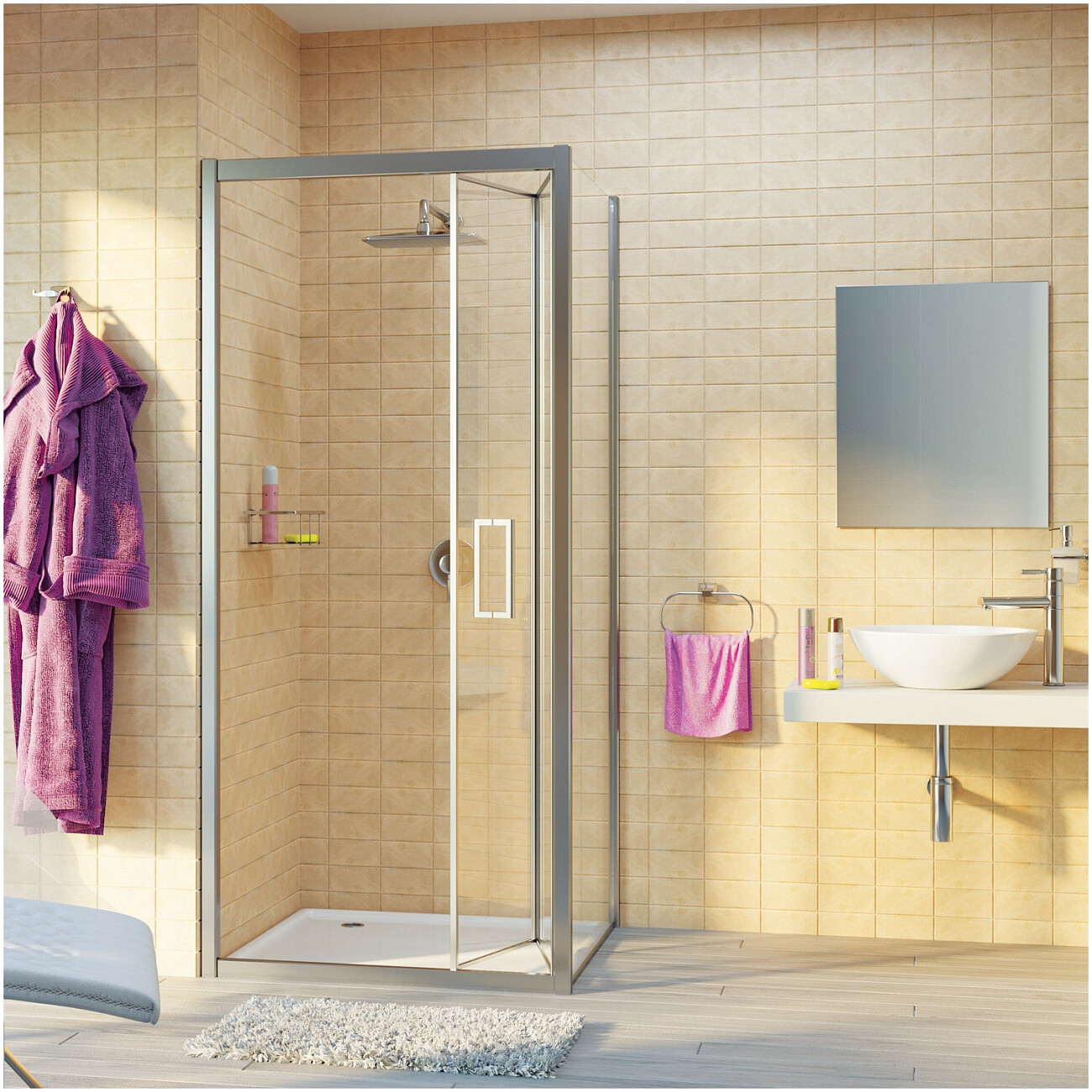 Душевой уголок квадратный 100х100 см хром Wasserkraft Weser 78F19 - изображение 8