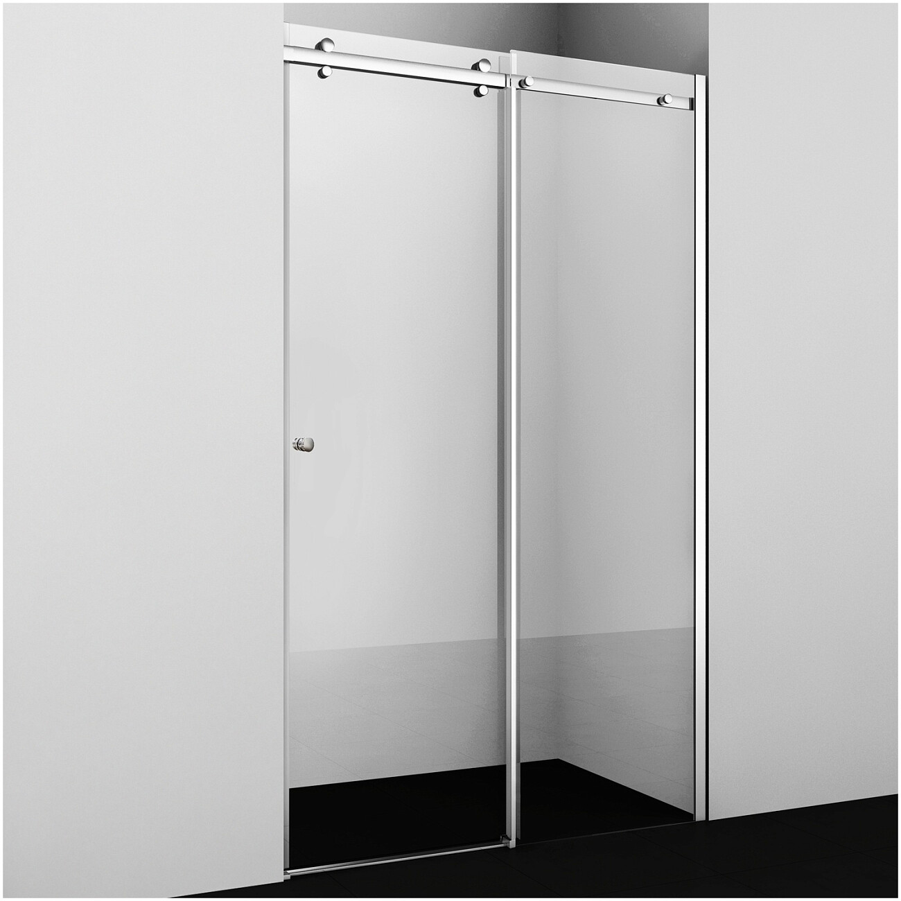 Душевая дверь раздвижная 110х200 см прозрачная, хром Wasserkraft Vils 56R13 - изображение 3