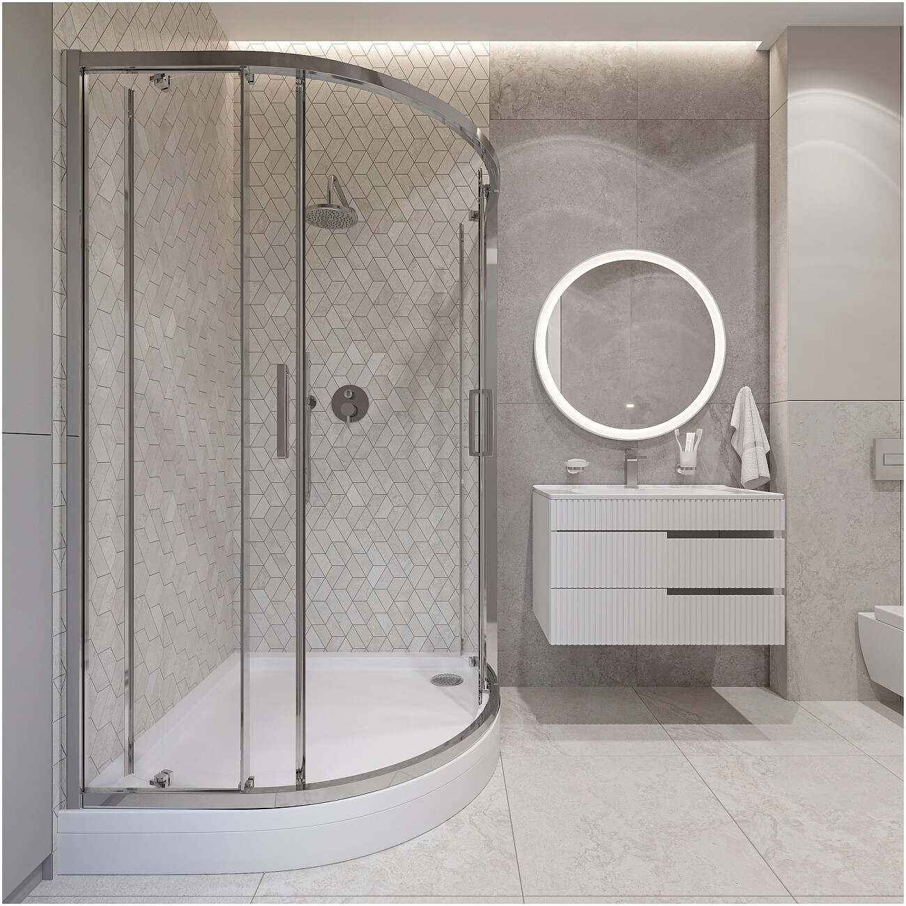 Поддон для душа акриловый четверть круга 110х110 см белый Diwo DS-circle - изображение 5