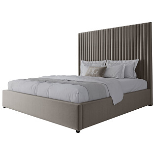 Кровать двуспальная 180х200 жемчужно-серая Mora