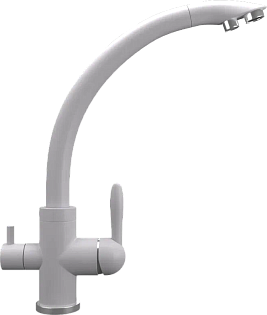 Смеситель для кухни с изливом для фильтрованной воды платина Domaci &quot;Солерно&quot; UQ-017-04